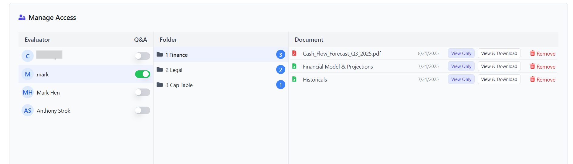 Secure access with granular permissions and download controls
